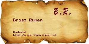 Brosz Ruben névjegykártya